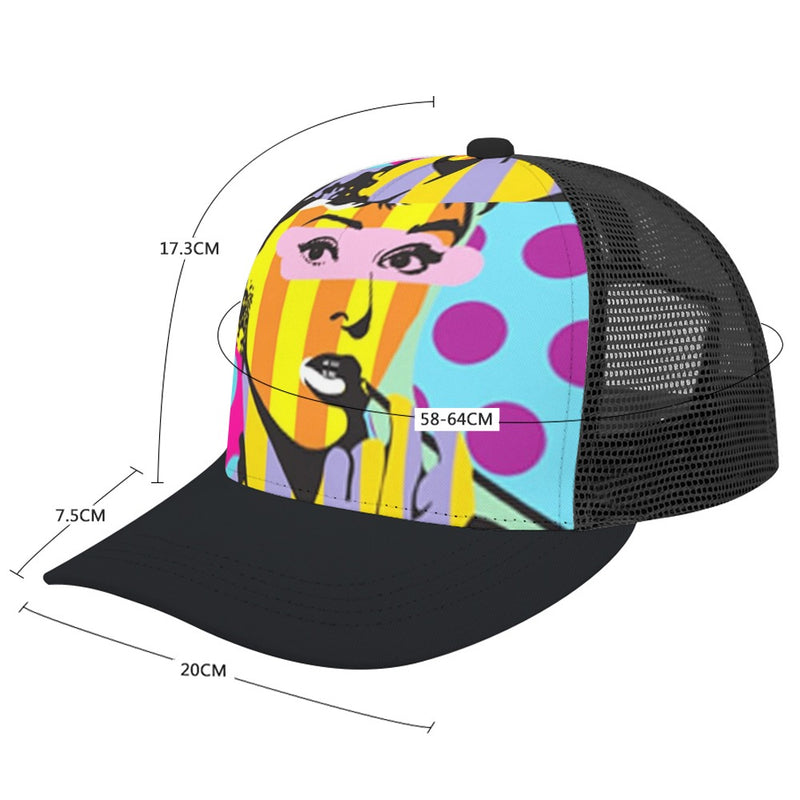 Baseball Cap Bent glue rear hollow (multi-color optional) Inkedjoy