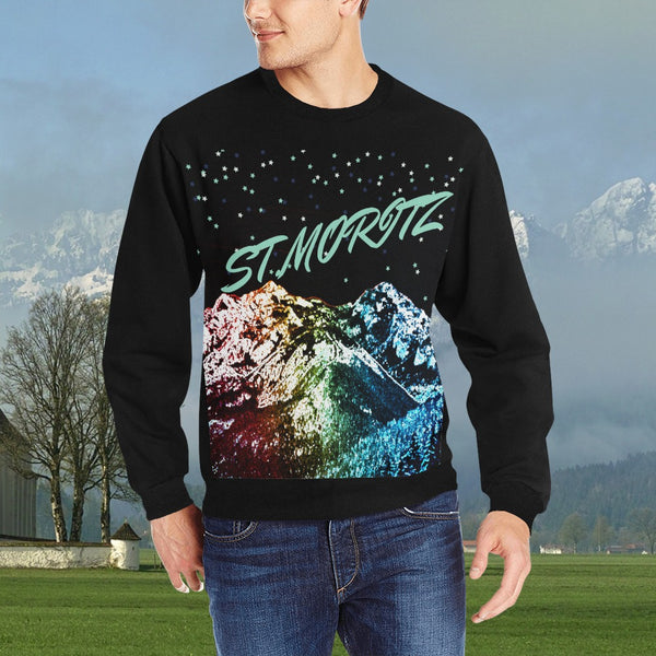 Men's Rib Cuff Crew Neck Sweatshirt(Model H34) Inkedjoy