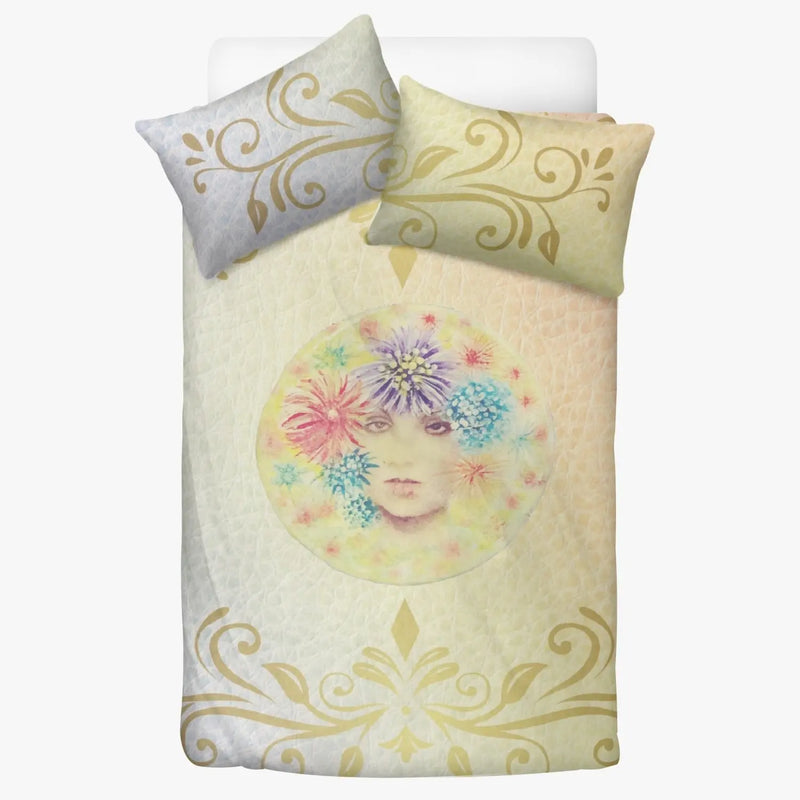 Duvet cover with pillowcases Art gold