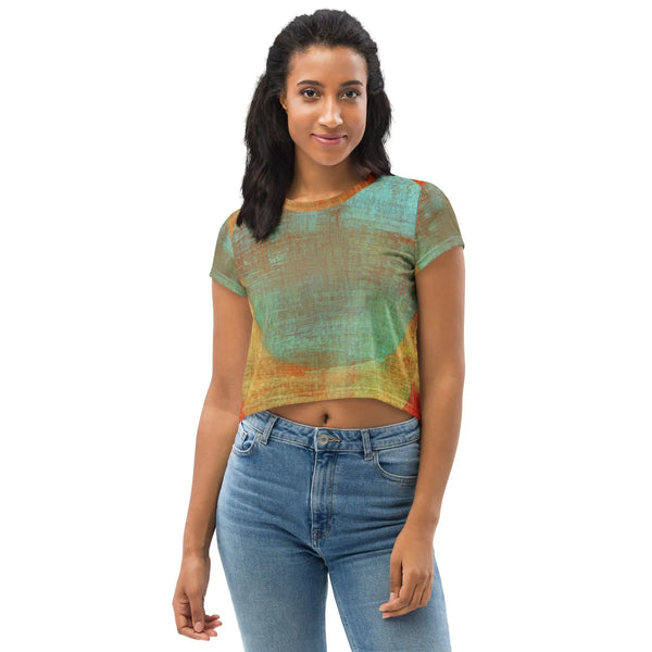 Camiseta crop dorada