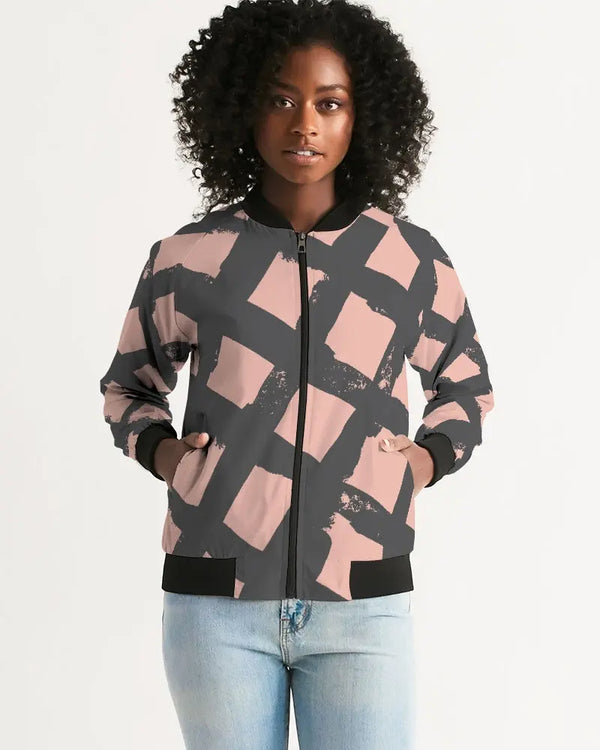 Pop Elements On Pink Women's Bomber Jacket