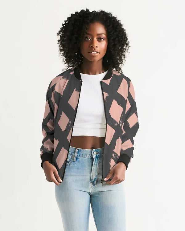 Pop Elements On Pink Women's Bomber Jacket