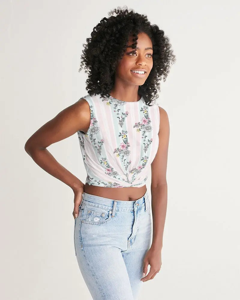 Wallpaper Floral Women's Twist-Front Tank