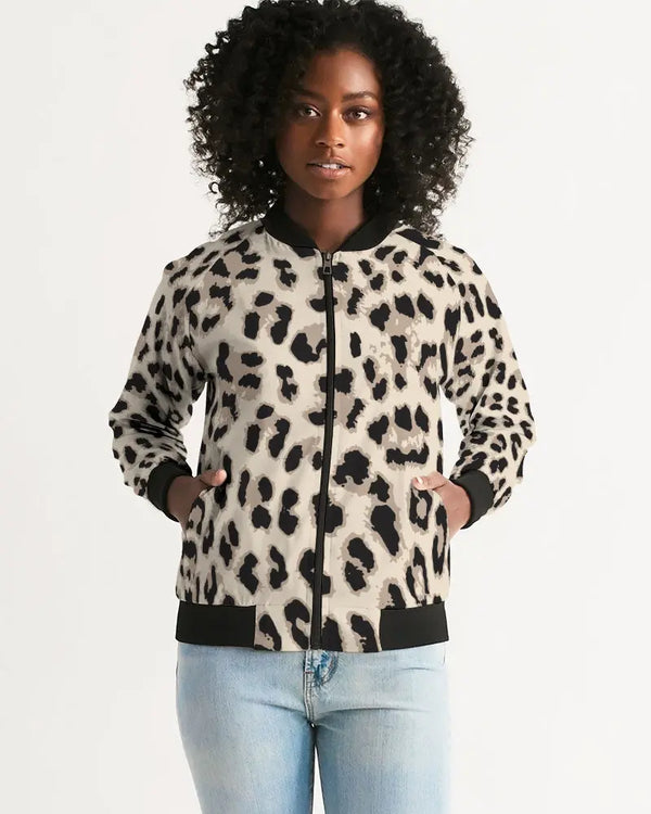 Women's bomber leopard