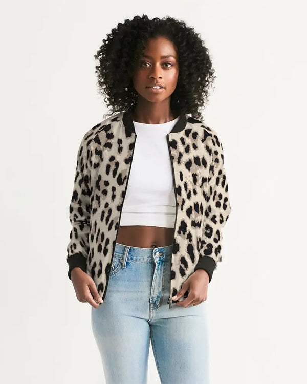 Women's bomber leopard