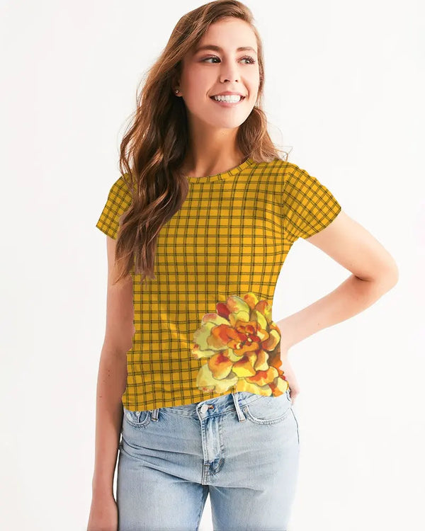 Yellow Plaid Women's Tee