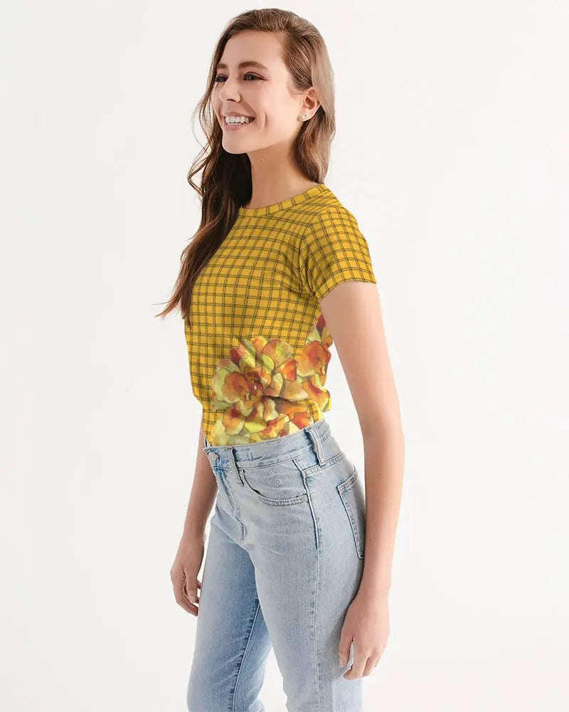 Yellow Plaid Women's Tee