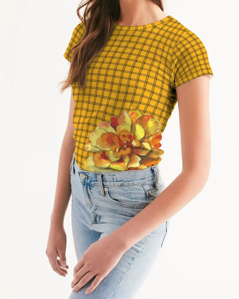 Yellow Plaid Women's Tee