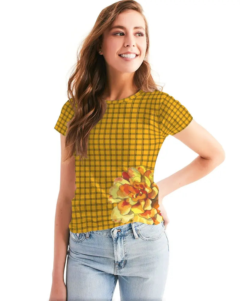 Yellow Plaid Women's Tee