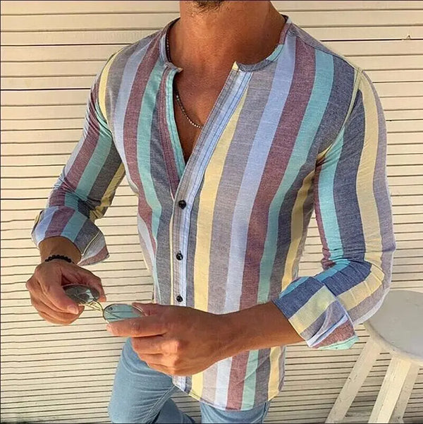 man striped shirt